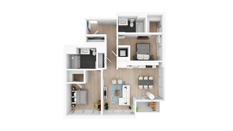 the bungalow floor plan with bedroom and living room